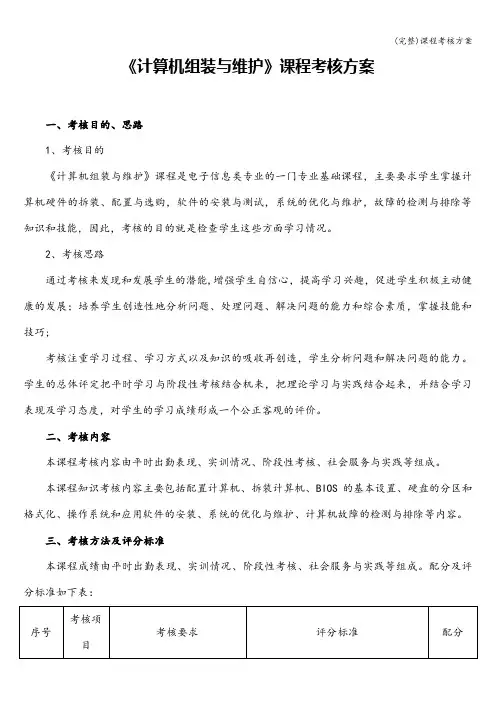 (完整)课程考核方案