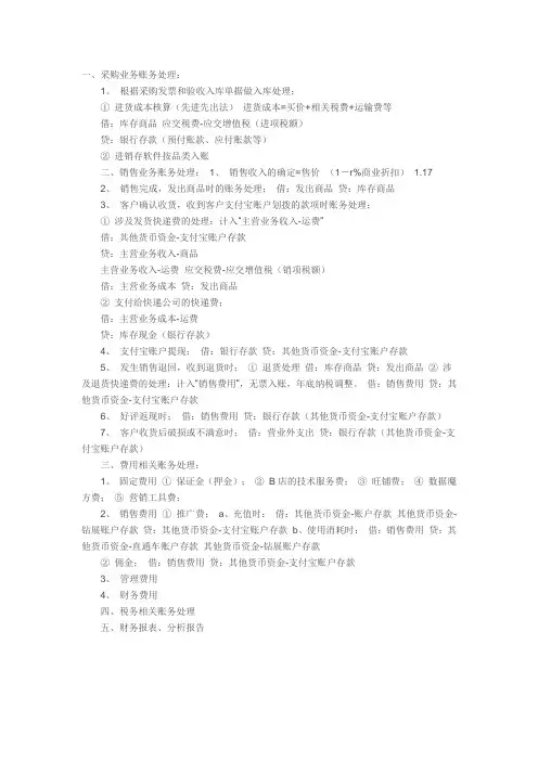 电商账务处理