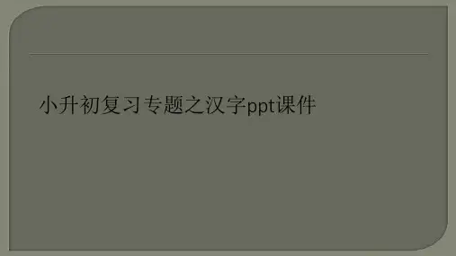 小升初复习专题之汉字ppt课件