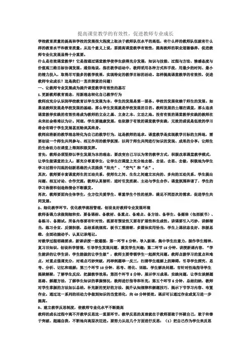 提高教师专业技能