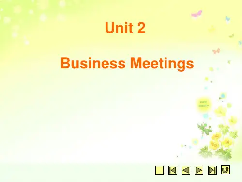 Unit 2 Business Meetings