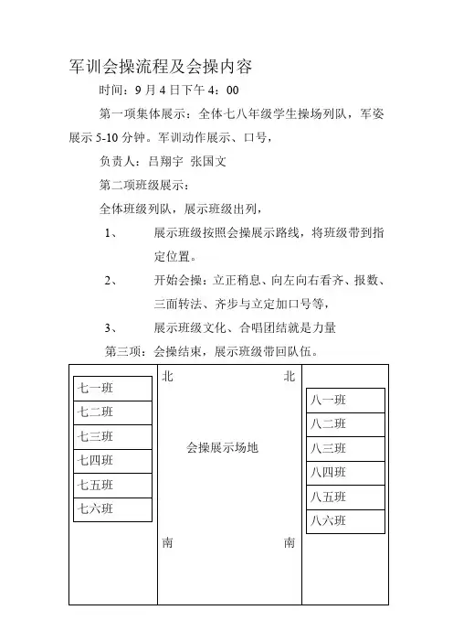 军训会操流程及会操内容