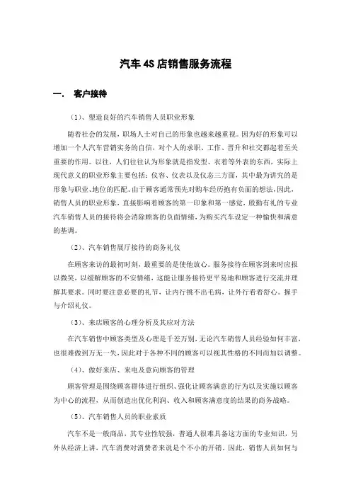 汽车4S店销售流程