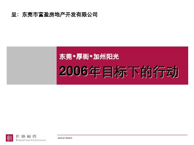 世联东莞市厚街加州阳光后期执行报告