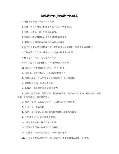 网络流行语_网络流行语励志