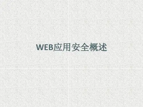 WEB应用安全概述.ppt