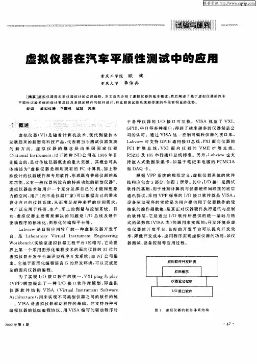 虚拟仪器在汽车平顺性测试中的应用