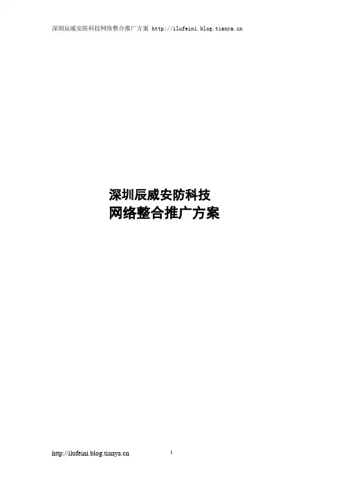 网络整合推广方案