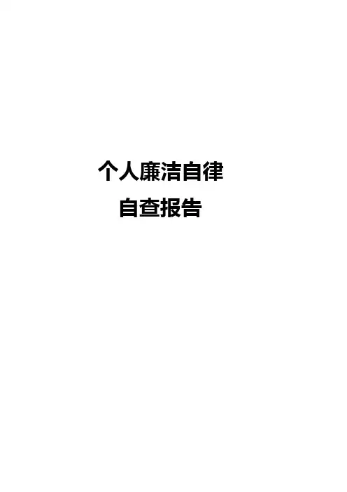个人廉洁自律自查报告 2