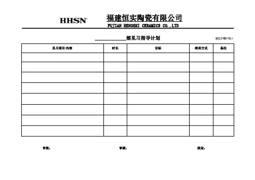 HS12-BG-014 见习指导计划
