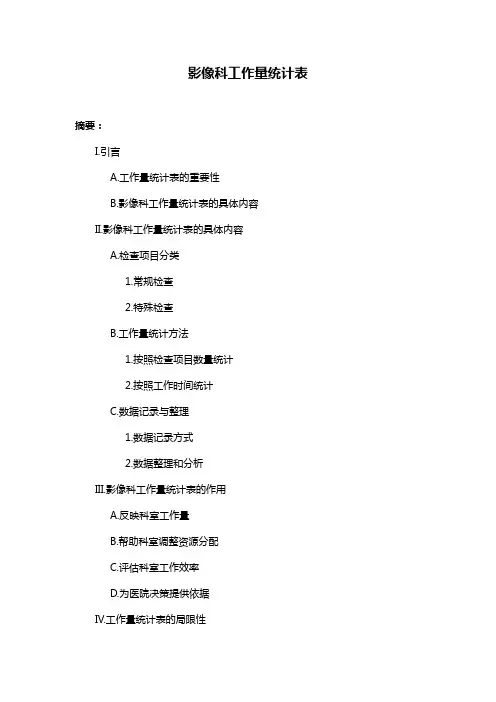 影像科工作量统计表