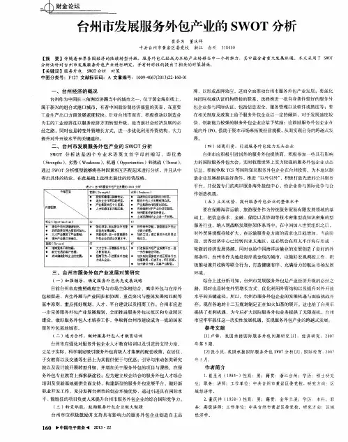 台州市发展服务外包产业的SWOT分析