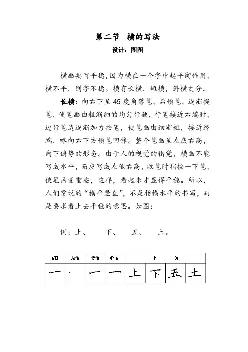 横的写法