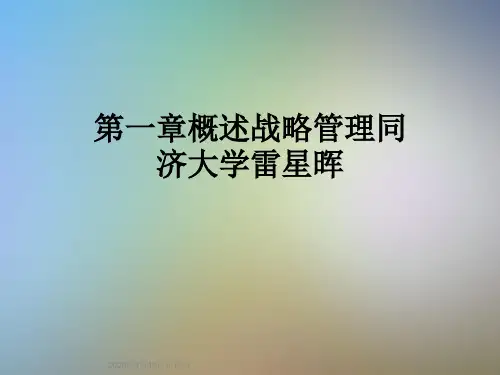 第一章概述战略管理同济大学雷星晖
