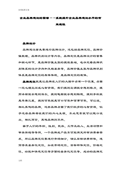 企业品牌建设地图谱-干货