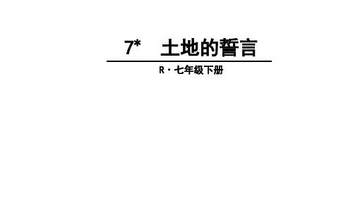 最新2019-7 土地的誓言-PPT课件