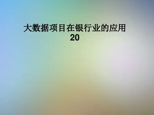 大数据项目在银行业的应用20