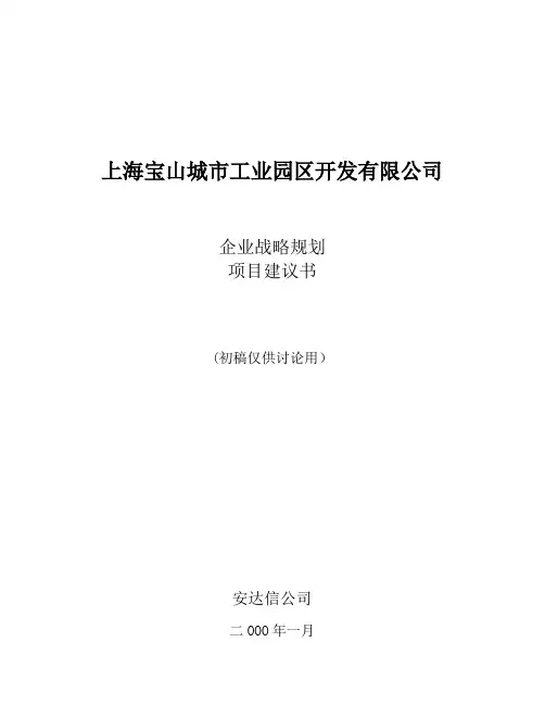 某咨询-上海宝山工业园战略规划项目建议书