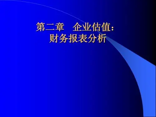 第二章   企业估值：财务报表分析