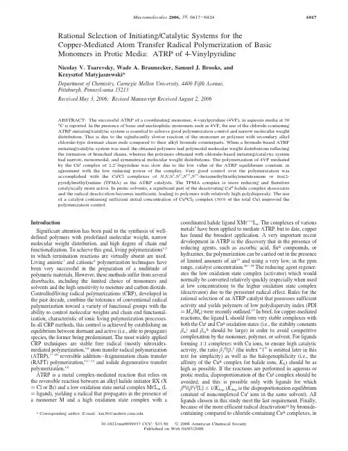 ATRP of 4-Vinylpyridine