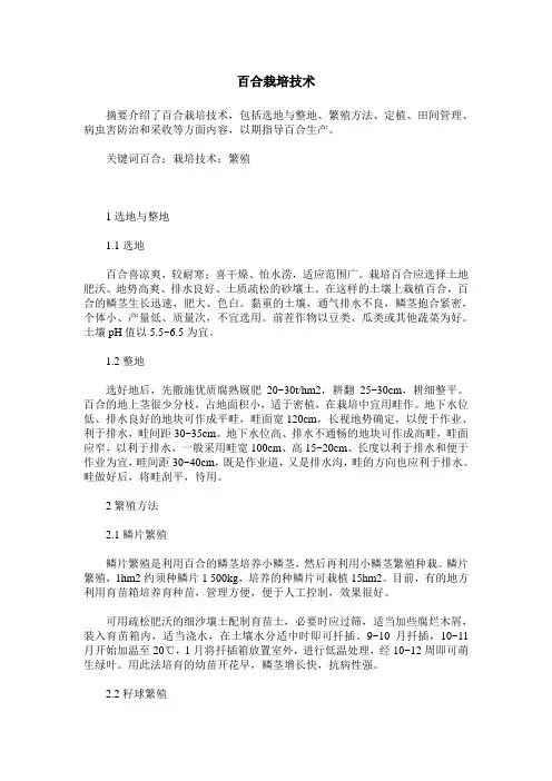 百合栽培技术