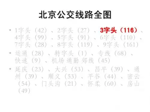 北京公交线路大全 3字头部分