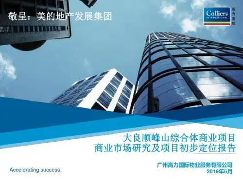 2019年6月佛山市大良顺峰山综合体商业项目商业市场研究及项目初步定位报告