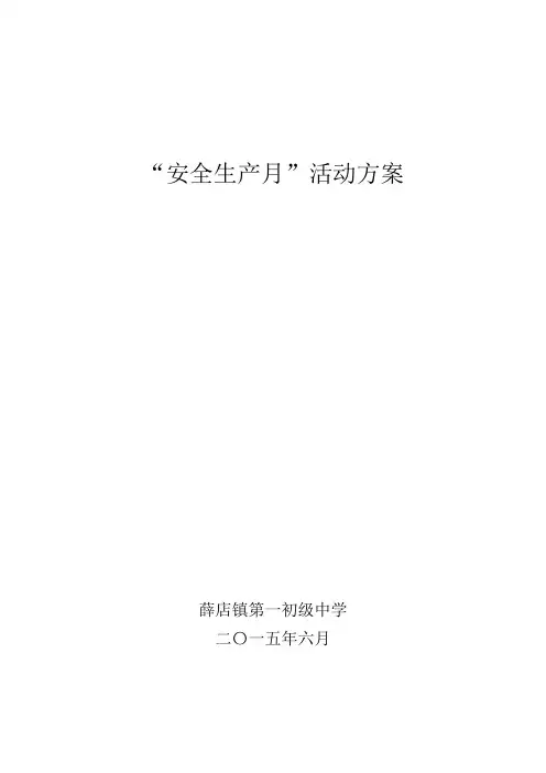 安全生产月计划方案