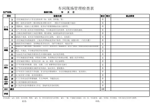 生产车间5S检查表 2