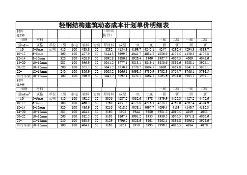 钢构成本核算明细表