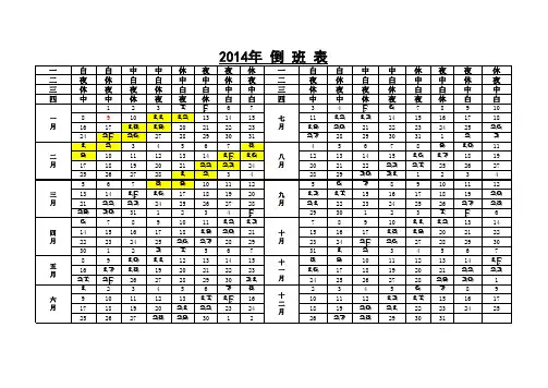 倒班表