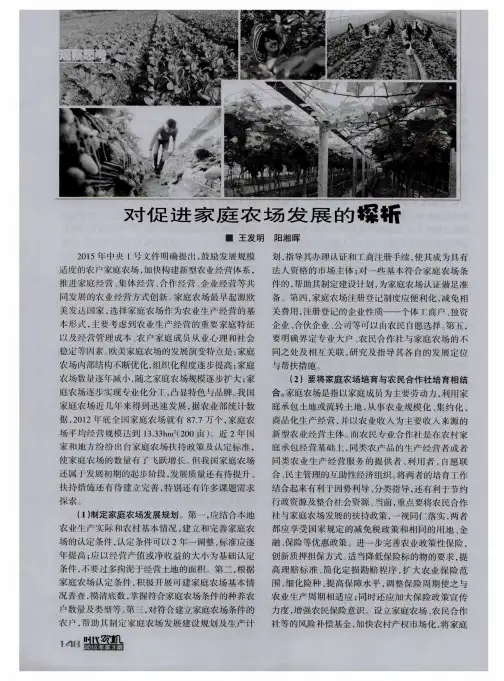 对促进家庭农场发展的探析
