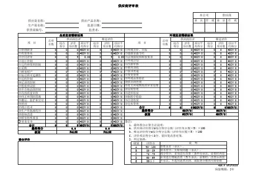 供应商评审表