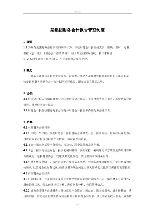 财务会计报告管理制度(精)