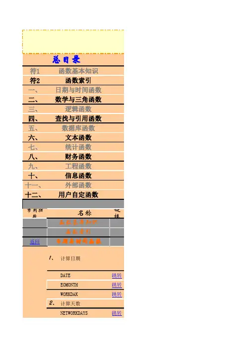 Excel函数公式应用大全