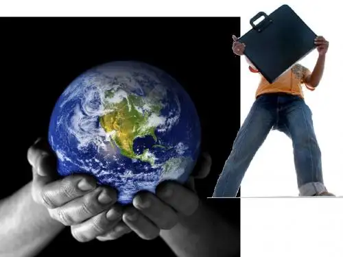 最新世界地图图形和人物的PPT素材模板 (209)