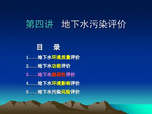地下水污染评价-第四讲-2014-2PPT课件