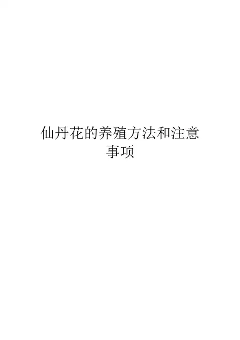 仙丹花的养殖方法和注意事项