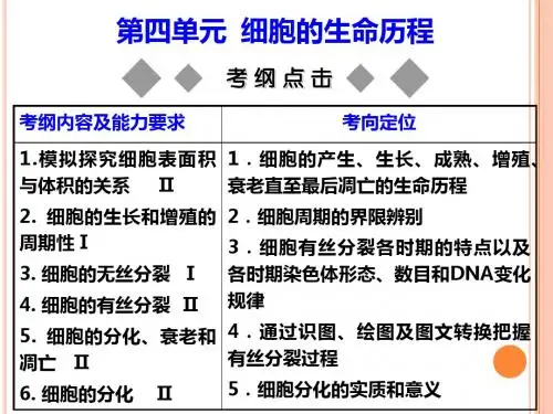 4.1 细胞增殖(3课时)