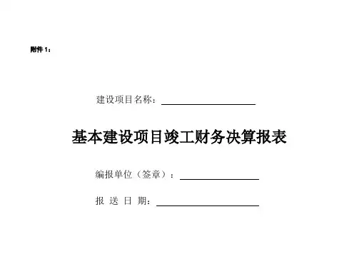 项目竣工财务决算报表