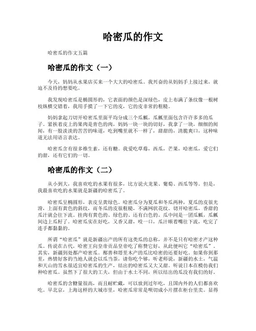 哈密瓜的作文