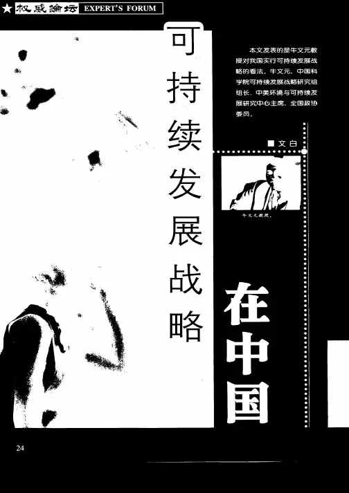 可持续发展的战略在中国