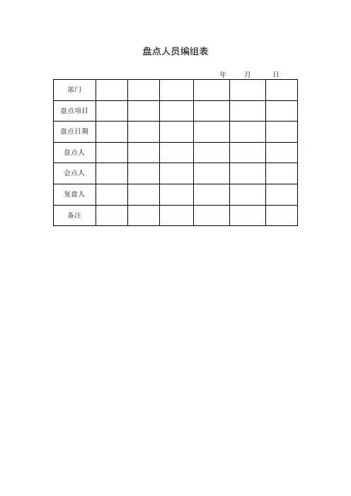 盘点人员编组表