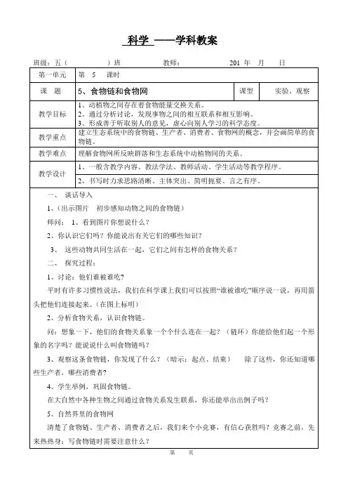 5-食物链和食物网