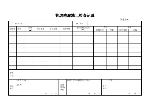 91 管道防腐施工检查记录