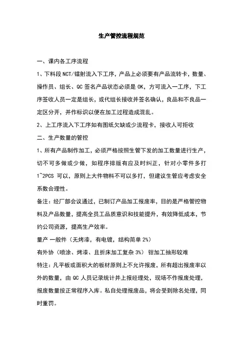 钣金生产管控流程