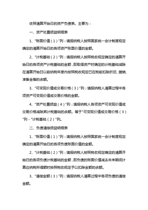企业清算所得税申报表如何填写(含模板)
