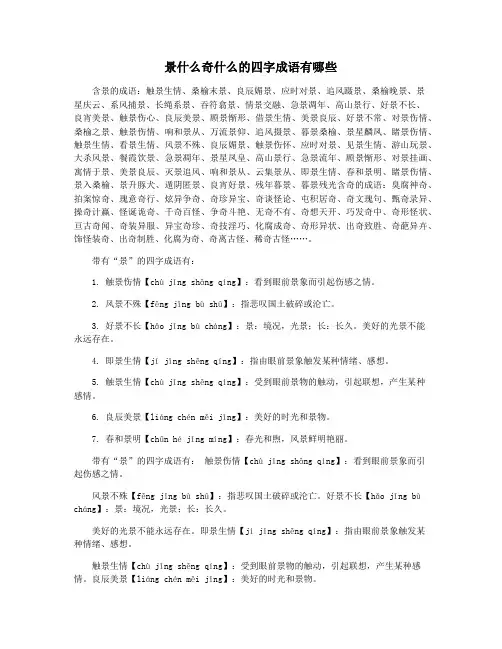 景什么奇什么的四字成语有哪些