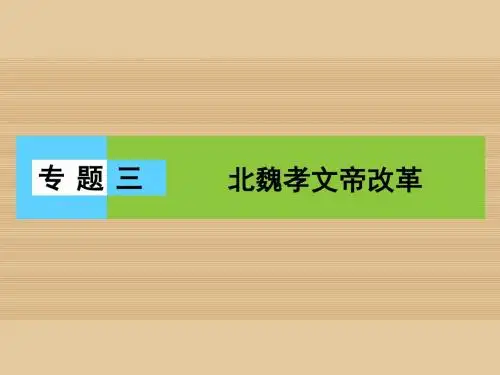 2016_2017学年高中历史专题三北魏孝文帝改革专题高效整合课件