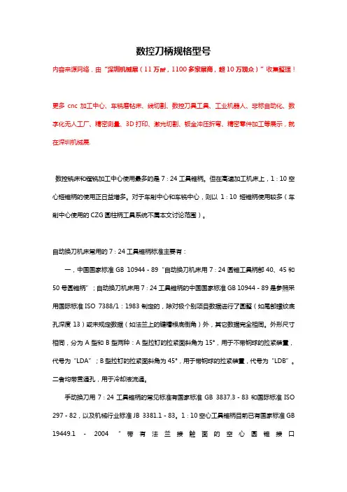 数控刀柄规格型号大全